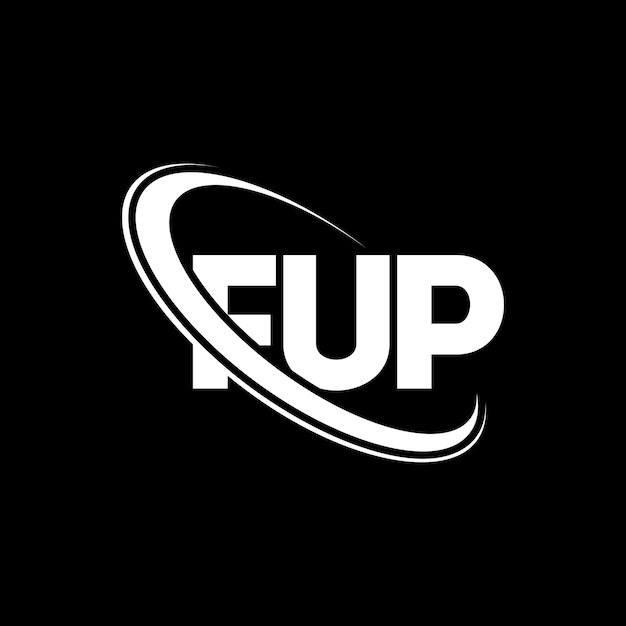 Logotipo FUP FUP letra FUP diseño de logotipo de letra FUP iniciales FUP logotipo vinculado con círculo y mayúscula monograma logotipo FUP tipografía para negocios tecnológicos y marca inmobiliaria