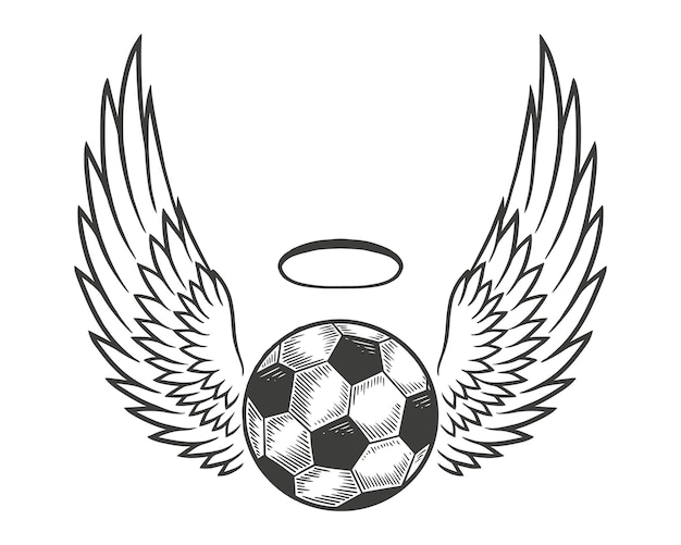 logotipo de fútbol alado o símbolo del club de fútbol