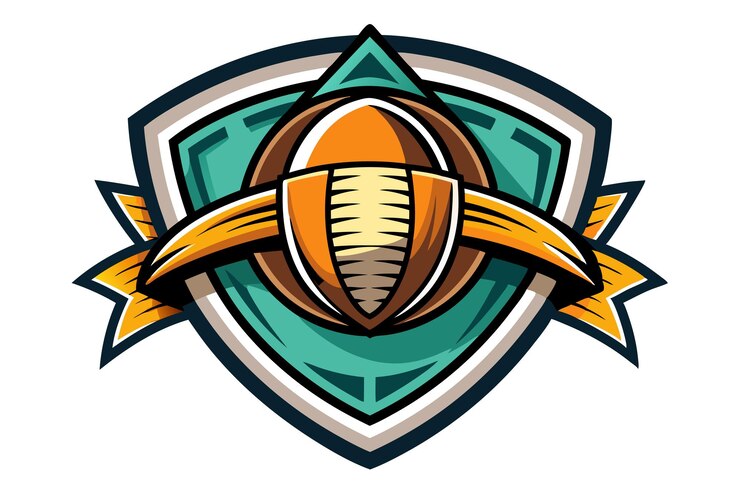 Logotipo de fútbol con diseño vectorial de fondo de escudo