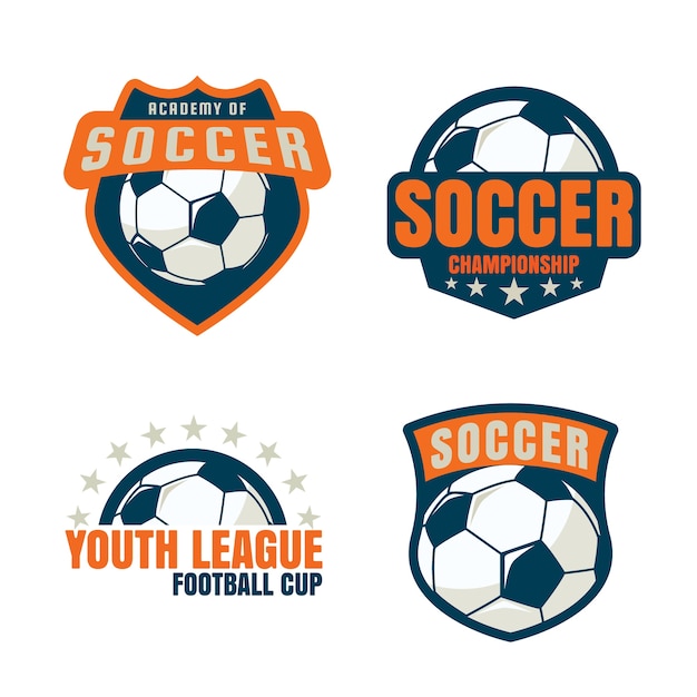 Logotipo de fútbol insignia plantilla de diseño de la colección.
