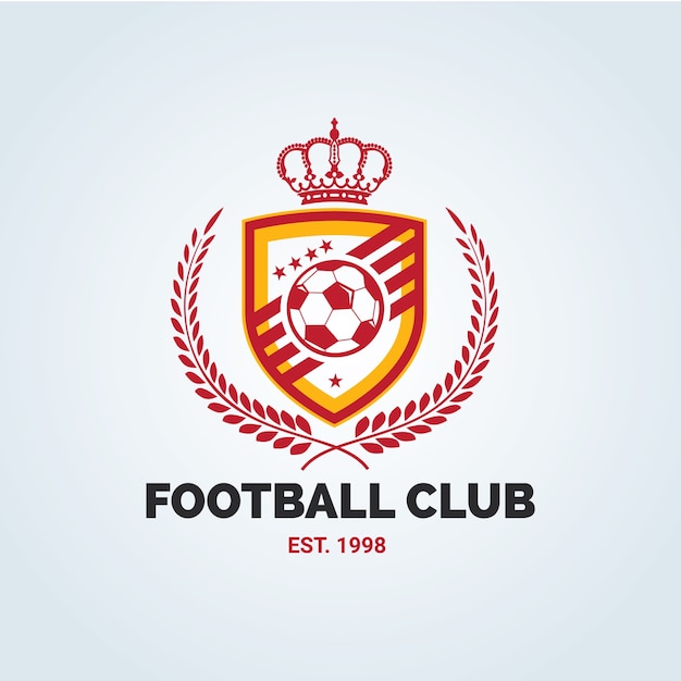 Vector logotipo de fútbol, ​​logotipo de fútbol, ​​etiquetas del equipo de fútbol americano. emblemas con balones de fútbol. ilustración vectorial