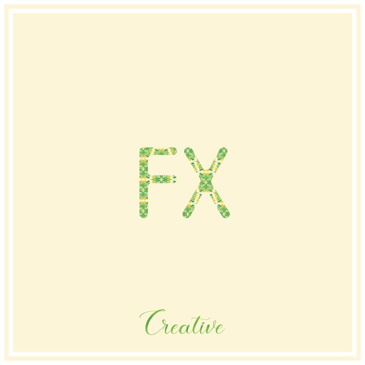 Vector el logotipo de fx natural green es el último diseño del logotipo, la ilustración vectorial, el logotipo creativo, el monograma del logotipo mínimo.