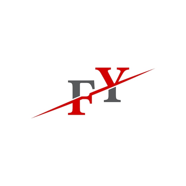 Logotipo FY minimalista con línea diagonal dinámica