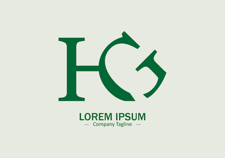 Vector el logotipo de g h el icono del vector de g h la silueta del diseño aislado
