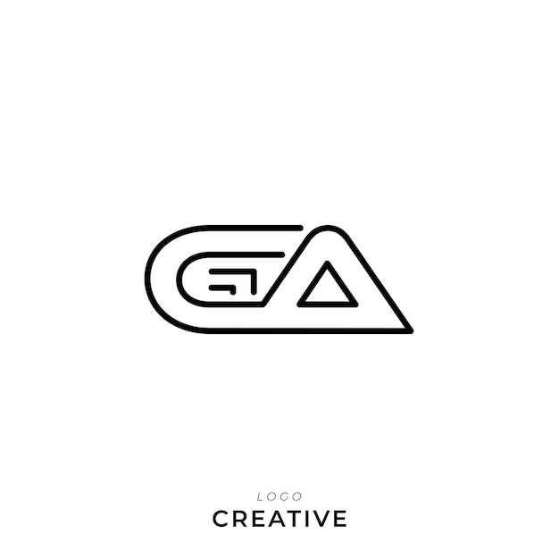 El logotipo de GA Latter Template Vector Colorful Monogram Symbol Font Logotipo de diseño moderno basado en el logotipo inicial
