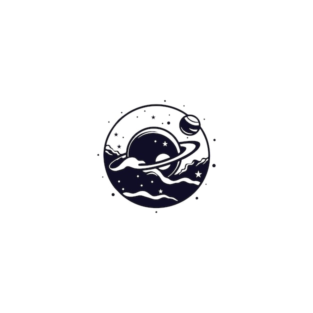 Logotipo de la galaxia con concepto creativo moderno Logotipo del planeta en órbita en concepto de icono redondo desde el espacio explora