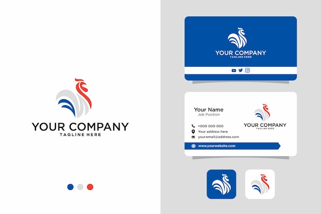 Logotipo de gallo francés con tarjeta de visita