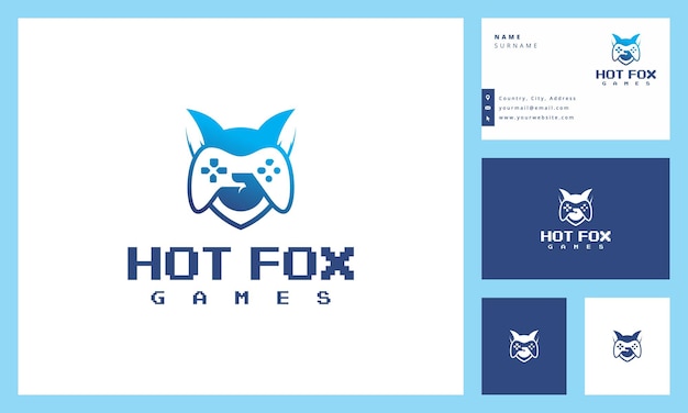 Logotipo de game fox y tarjetas de visita