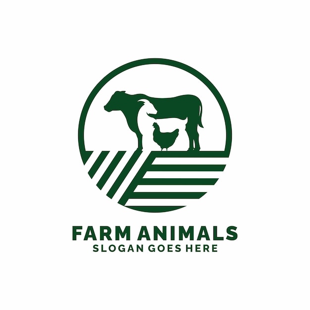 Logotipo de ganado de animales de granja