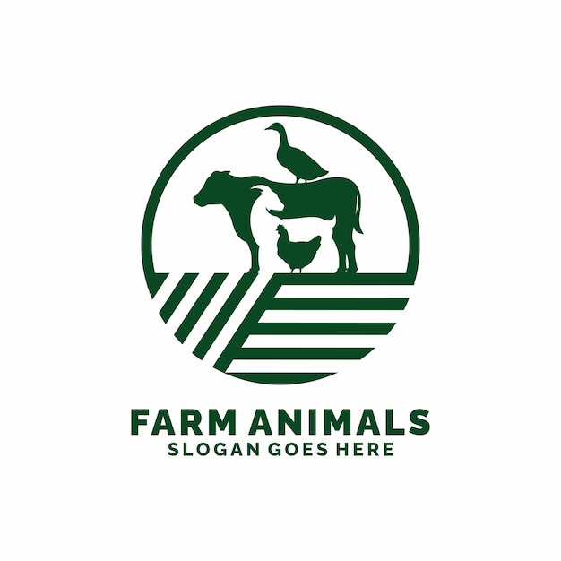 Logotipo de ganado de animales de granja