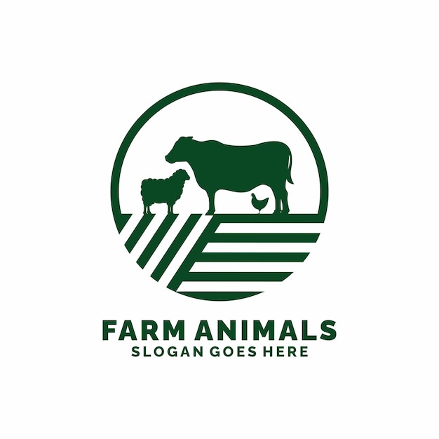 Logotipo de ganado de animales de granja