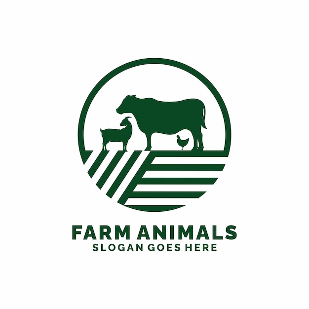 Logotipo de ganado de animales de granja