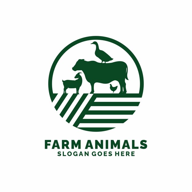 Logotipo de ganado de animales de granja