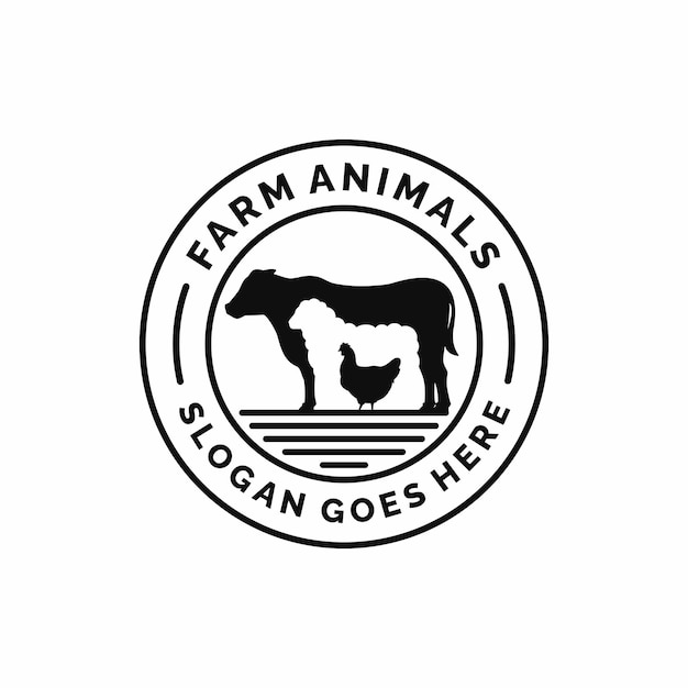 Logotipo de ganado de animales de granja