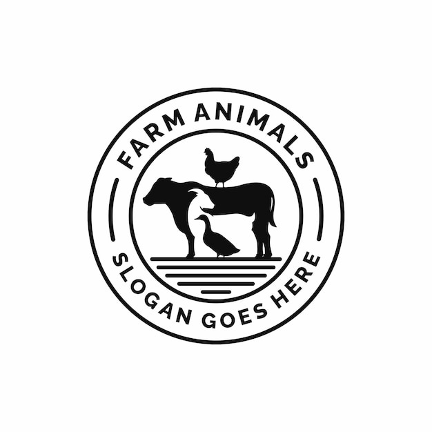 Logotipo de ganado de animales de granja