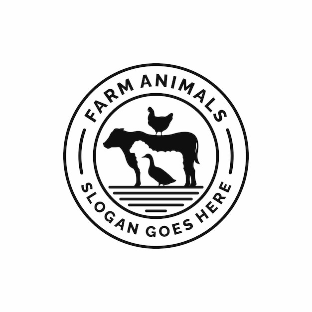 Logotipo de ganado de animales de granja