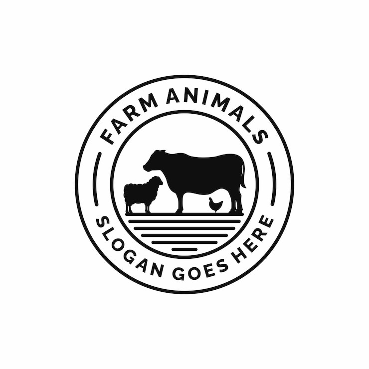 Vector logotipo de ganado de animales de granja