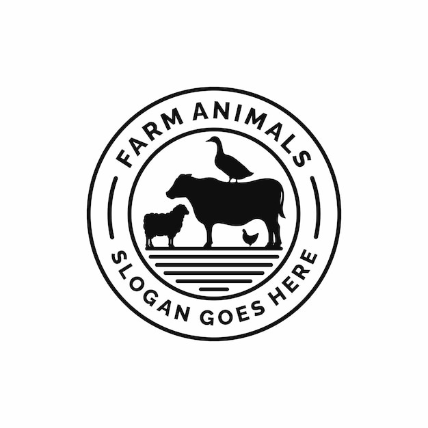 Logotipo de ganado de animales de granja