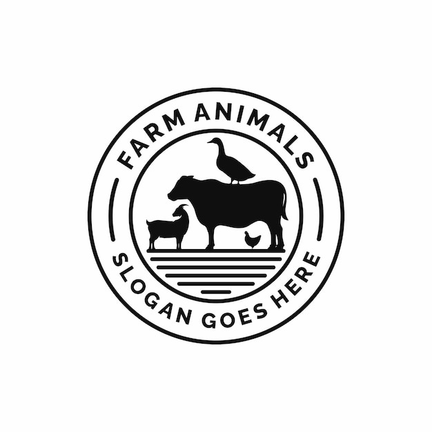 Logotipo de ganado de animales de granja