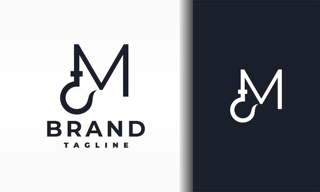 logotipo de gancho letra M