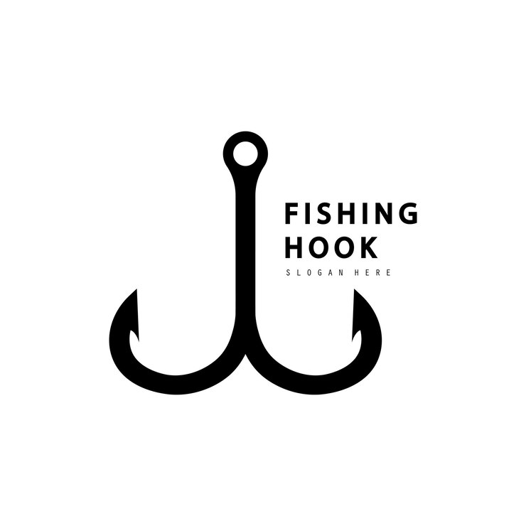 Vector logotipo del gancho de pesca signo vectorial