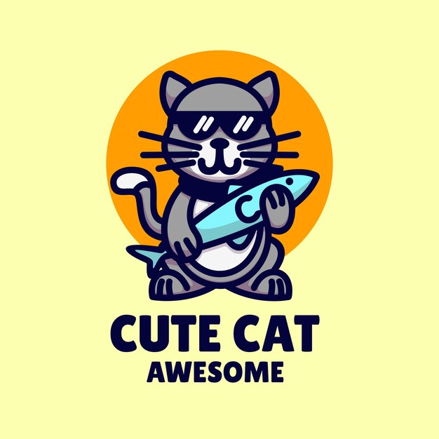 El logotipo del gatito lindo