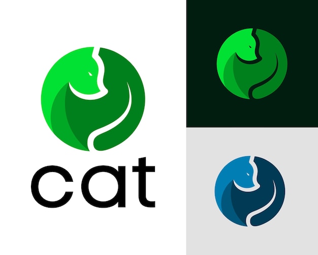 logotipo de gato en un círculo