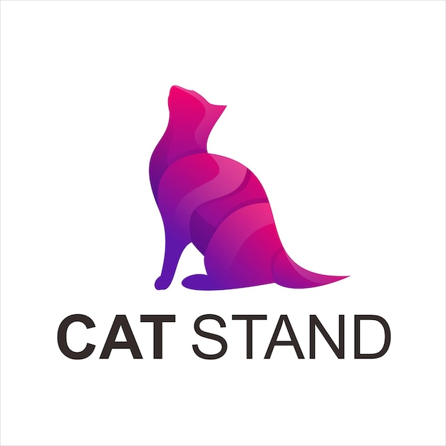 logotipo de gato colorido