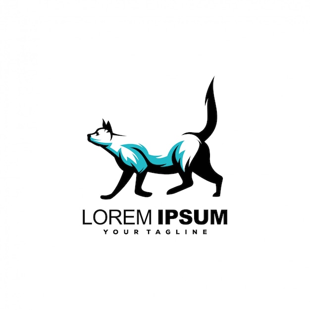 Logotipo de gato para el diseño de la tienda de mascotas
