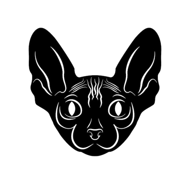 Logotipo de gato esfinge con hermoso gato