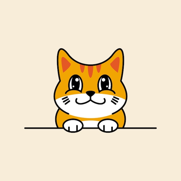 logotipo de gato lindo de dibujos animados minimalista simple