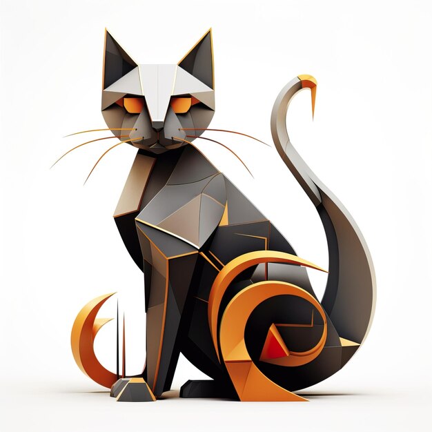 Vector logotipo de gato con muchas formas