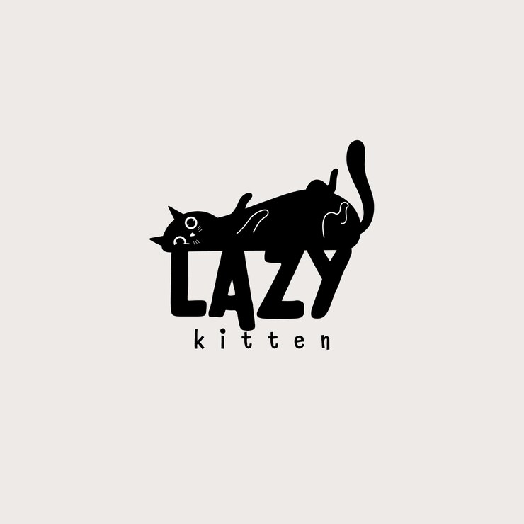 Vector el logotipo de gato negro vectorial gratuito