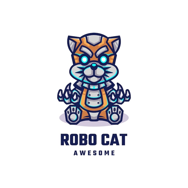 Logotipo de gato robot