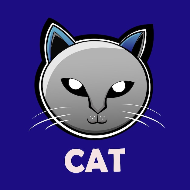 Logotipo de gato vector plano