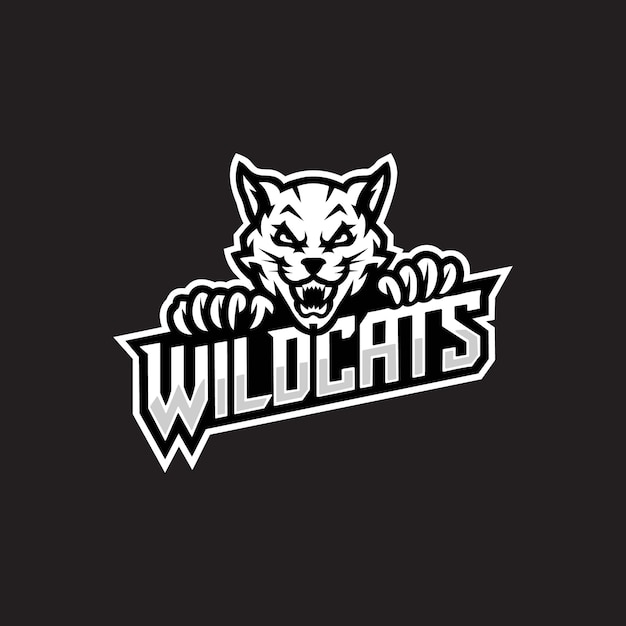 un logotipo para gatos salvajes con la palabra gato salvaje en él