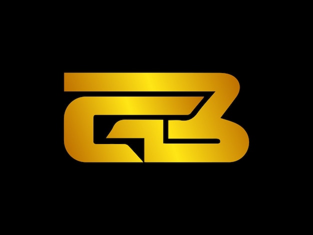 Logotipo de gb dorado con fondo negro