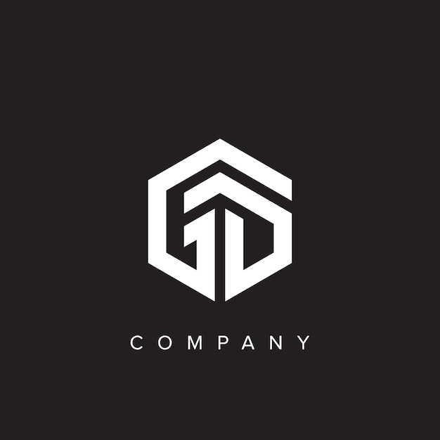Logotipo de GD basado en la inicial creativa mínima y logotipo de DG Letra GD DG creativo elegante