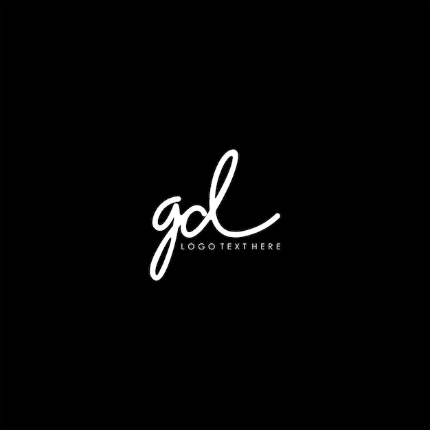 Logotipo gd, logotipo gd escrito a mano, logotipo de letra gd