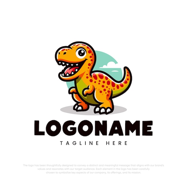 un logotipo para un geco con una imagen de un dinosaurio en él