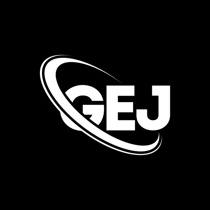 Vector logotipo de gej diseño del logotipo de la letra gej iniciales logotipo gej vinculado con círculo y mayúscula logotipo del monograma tipografía gej para negocios tecnológicos y marca inmobiliaria