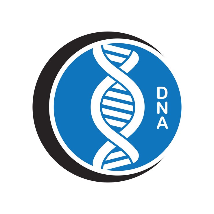 Vector logotipo de genética del adn humano