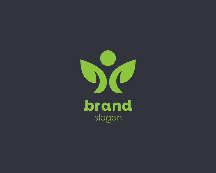 Vector logotipo de la gente de hojas verdes limpias y creativas