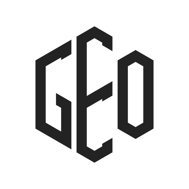 Logotipo de GEO Diseño Letra inicial GEO Monograma Logotipo con forma de hexágono