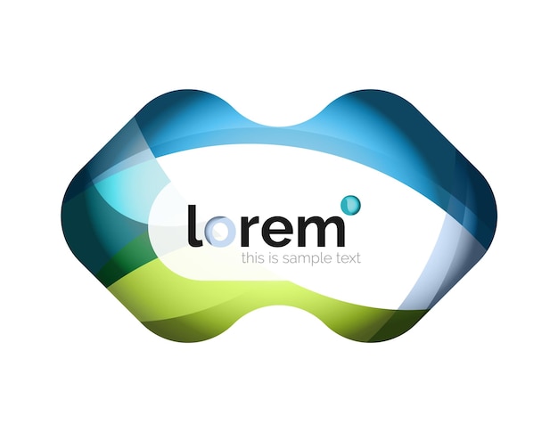 Logotipo geométrico abstracto creado con formas lisas superpuestas