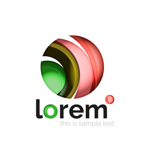 Logotipo geométrico abstracto creado con formas lisas superpuestas