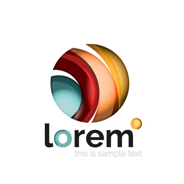 Logotipo geométrico abstracto creado con formas lisas superpuestas