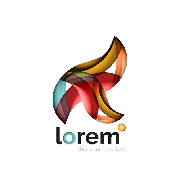 Logotipo geométrico abstracto creado con formas suaves superpuestas