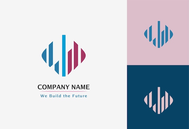 Logotipo geométrico abstracto de la empresa
