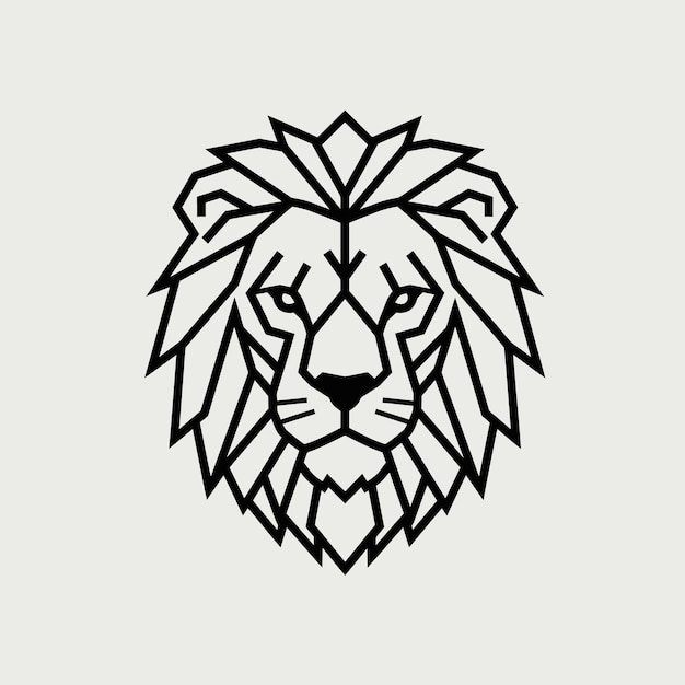 El logotipo geométrico de la cabeza de león
